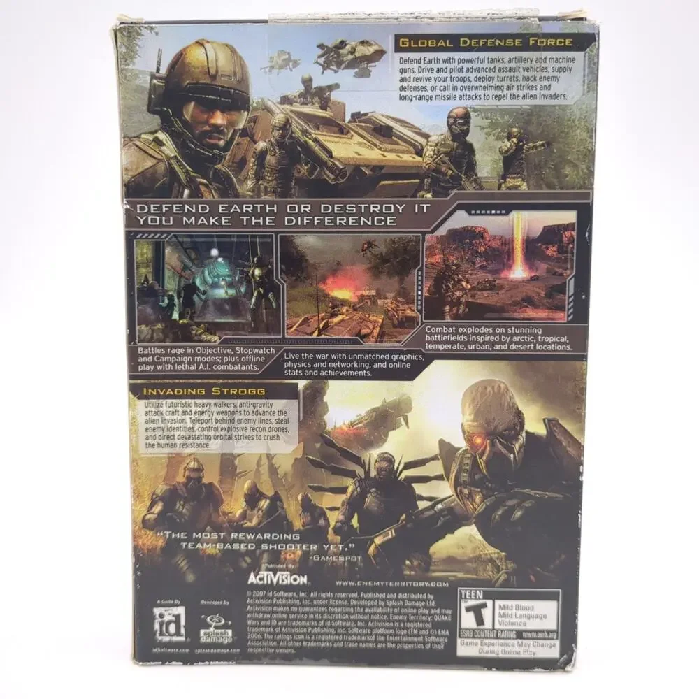 Enemy Territory Quake Wars PC Video Game FPS Multiplayer Action Shooter